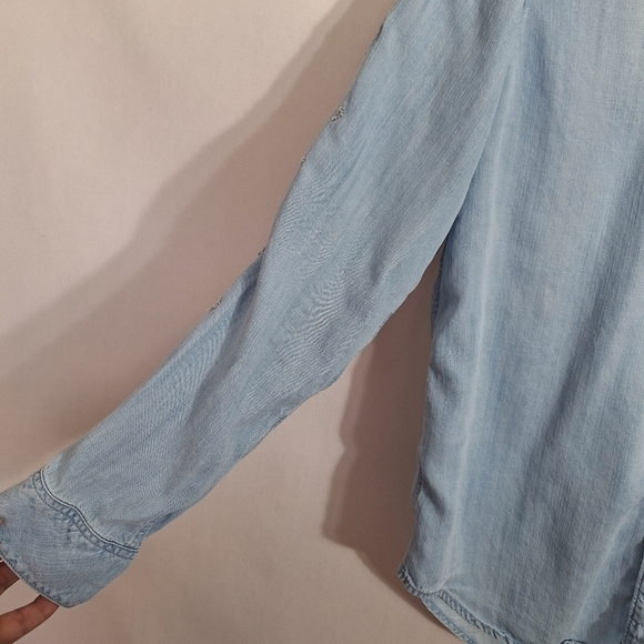 Rails Womens Long Sleeve Ingrid Light Vintage Embroidered Chambray Shirt Size M - Picture 8 of 11